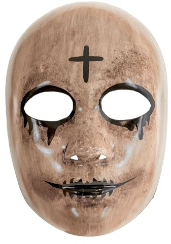 W WIDMANN MILANO Party Fashion - Maske Puppengesicht, Horror, Clown, Kunststoff, Porzellanpuppe, gruseliges Halloween Kostüm