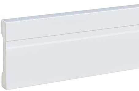 PROVISTON Sockelleiste 18 x 100 x 2000 mm Moderne Fußleiste Eckiges Profil Hochwertige Fußleiste Kunststoff Weiß Wasserfest, Robust und Langlebig