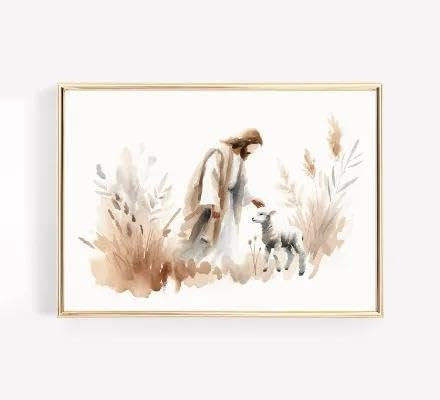 Yocheng Paraboles de Jésus Affiche Croyants Chrétiens Aquarelle Peinture Impression Sur Toile Porche Maison Mur Art Décoration Peinture Suspendue 50x70cm sans cadre