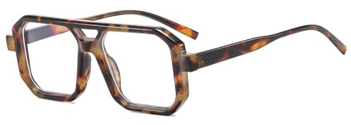 Long Keeper Retro Pilot Sonnenbrille Herren Damen 70er Jahre Flache Vintage Quadratische Doppel Brücken UV400 Schutz