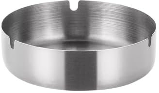 TCDHICY Aschenbecher Aschenbecher aus Edelstahl for den Innen- und Außenbereich, Aschenbecher for Zuhause, Büro, Tischplatte, Außenterrasse, Außenbalkon usw. Desktop-Aschenbecher(Groß)