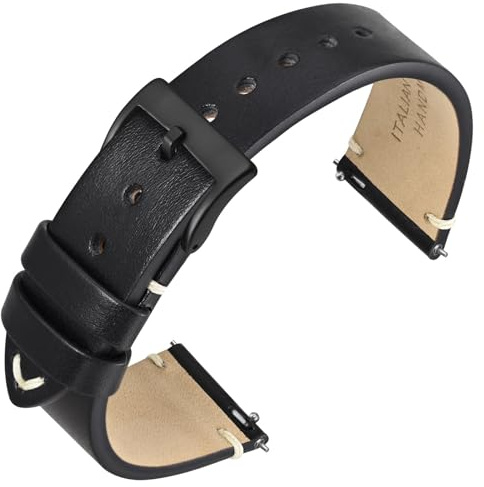 ANNEFIT Uhrenarmband 18mm 19mm 20mm 22mm 24mm für Herren Damen, Italienisches Vintage Lederarmband, Schnellverschluss Echtes Ersatzarmband