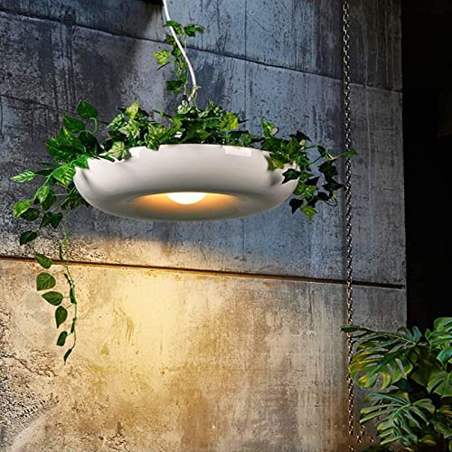 GONGKAI Sky Garden Pendant Lamp Nordic Design Babylon Potted Plant Luxury Chandelier Adjustable Creative Flower Pot Plant Pendant Light Home Decor Lamp,White-Warm White