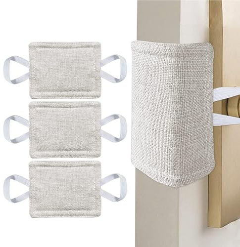 Door Cushion, Pack of 3 Door Silencer, Door Stopper/Clamp Protection, Door Silencer Door Latch Cover for Baby Room or Light Sleepers, Noise Reduced, Prevents Locking