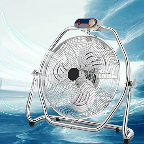 High Velocity Industrial Floor Fan - Heavy Duty Metal Construction for Garage, Commercial, Residential, and Greenhouse Use - Shakeable Head Design for Optimal Airflow