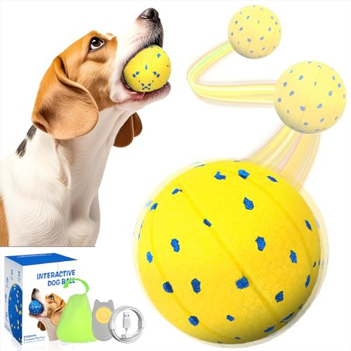 TGFIX ETPU Interaktiver Spielball für Hunde mit 3 Spielmodi IPX7 Aufbewahrungstasche, Hundeball Elektrisch Hundespielzeug Unzerstörbar, Selbstrollender Ball Hund Bewegt Sich(Geld)