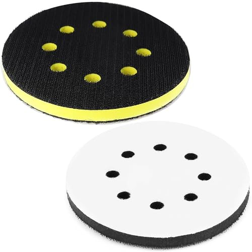 2 st. 125 mm högelastisk svampgränssnittsdyna, skumdyna för excenterslipar, 125 mm kardborre-svamp-buffert-stöddyna för excenterslip (8 hål)
