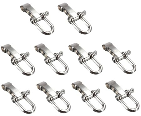 DECOMELODY 10pièce U-shaped Stainless Steel Snap Shackles Heavy-duty Swivel Manilles Inox Pour Activités Extérieures Et Bracelet Survivaliste