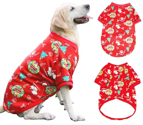 Hundepullover Mittel Groß Weihnachts Hundepullover Warm Winter Haustierkleidung für DogWelpen Schnee Outfit Mantel Weihnachts Pullover (Large(Chest:74cm, Back:55cm))