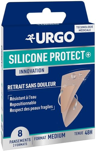 URGO - Pansements SILICONE - Repositionnable, conformable - Adaptés pour les plaies superficielles, plaies post-opératoires, protection des sutures, peaux fragiles