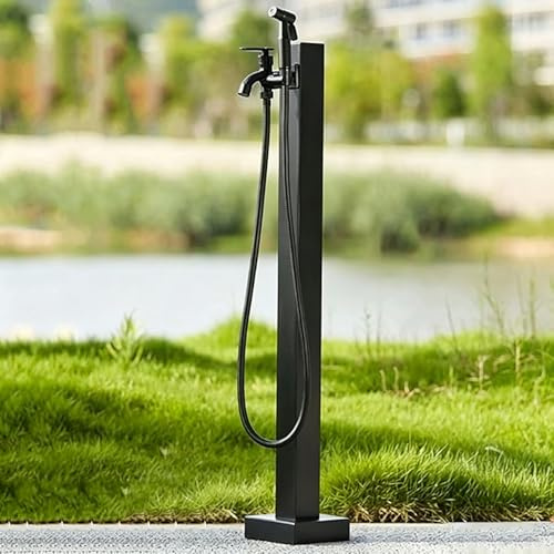 Brixtel estación dispensadora de agua para jardín, Columna de Agua Vertical anticongelante, Fuente Decorativa para riego, acero inoxidable, limpieza patio, riego plantas, lavado coches 95cm