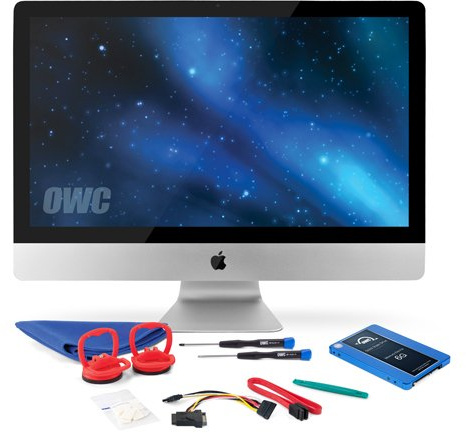 OWC Kit di aggiornamento SSD per iMac 2010 da 27, OWC Mercury Electra 250 GB 6G SSD, cavo dati SATA III 6 Gbps da 18 pollici, cavo di alimentazione SSD, strumenti di installazione e nastro adesivo