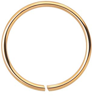 Monster Piercing | 9K Gold | Nasenring Nasenpiercing 22 Gauge - 6MM Durchmesser | offener Nasenring | Nase Piercing Frauen Männer