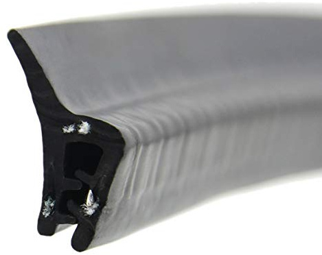 SMI-Dichtungsprofil DF2 für 1-3mm EPDM Vollgummi mit Stahleinlage selbstklemmend ohne Kleber - Kantenschutz mit Fahne oben Dichtung, Kantenschutzdichtprofil für Auto, Kofferraum (5 m)
