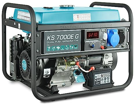 Generatore ibrido a benzina e gas KS 7000E G Serie DUAL FUEL potenza massima 5500W, regolatore automatico di tensione, protezione sovraccarico e cortocircuito, avvolgimento in rame 100%…