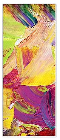 banjado® Magnettafel 30 x 75cm / Magnetwand aus Metall/Magnetpinnwand als Memoboard/Pinnwand Magnettafel Küche, Büro, Kinderzimmer inkl. 4 Magnete & Montageset - Motiv Farbe auf Leinwand