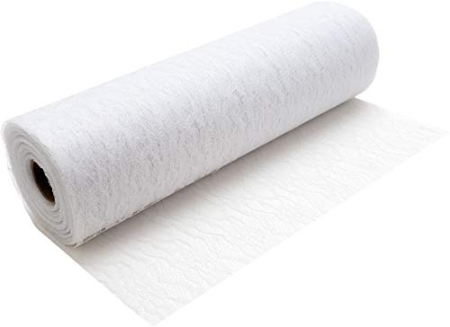 100%Mosel Tischläufer Spitze, in Reinweiß (30 cm x 20 m), Tischband | Edle Tischdeko für Hochzeit und Taufe, Festliche Dekoration für besondere Anlässe