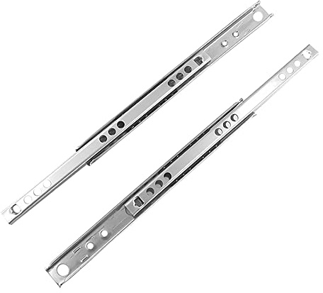 BE-TOOL - Guide scorrevoli per cassetti, 17 mm, in metallo, con cuscinetti a sfera, per cassetti di mobili, argento