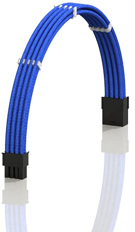 LINKUP - AVA 50cm PCI-e 8 (6+2) pin GPU Cavo di Prolunga per PC Personalizzato con Guaina Intrecciata per Alimentatore PSU con Pettini┃Design Robusto e Rigido┃Confezione Singola┃500mm - Blu