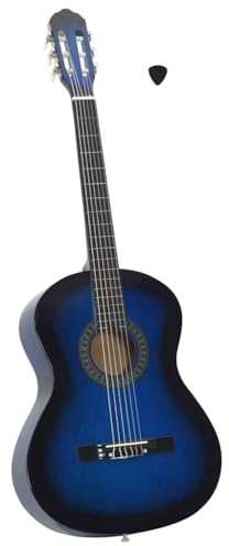 vidaXL Klassikgitarre für Anfänger Blau 4/4 39 Lindenholz