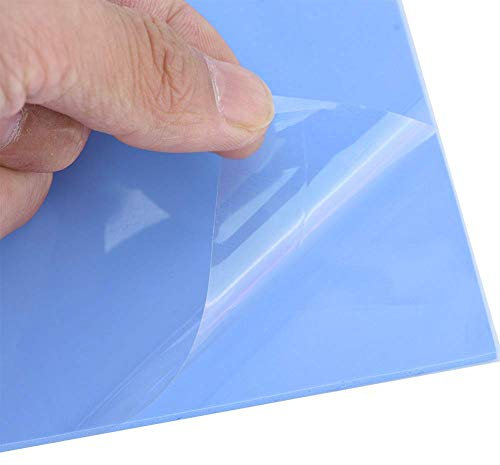 100 x 100 x 3 mm Pads en Silicone Thermoconductrice, Coussin Thermique, avec conductivité Thermique de 5.0, Peut être utilisé pour Puce CPU ou LED - Bleu