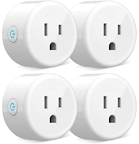 Beantech Smart Plug, WiFi Outlet Socket Compatible with Alexa Google Home, No Hub Required Surge Protection Plug, ETL Certified FCC Listed 120V 10A 2.4 GHz Wi-Fi Smart Outlet with Timer, 4 Pack