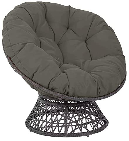 Morbuy Papasansessel Kissen Sitzauflage, Spritzwassergeschützt Rundes Dicke Stuhlkissen Bequem & Weich Sitzkissen Hängesessel für Indoor Outdoor Garten Stuhlauflage (110x110CM,Dunkelgrau)