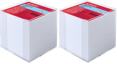 Herlitz 10410801 Zettelkasten 9x9x9cm transparent 700 Blatt weiß gefüllt (Packung mit 2)