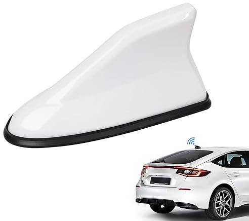 WeFoonLo Cubierta de Antena de Aleta de tiburón para Coche, reemplazo de señal de Radio aérea de Techo para Coche, SUV, Camiones, Base de Antena Decorativa y Mejora la señal (Blanco)
