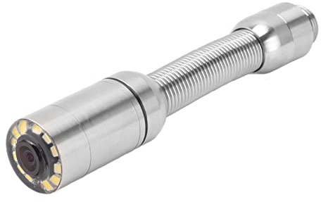 Cabezal Cámara de Inspección de Alcantarillado de 23 Mm, Accesorio Cámara Endoscópica de Drenaje Tubería Impermeable IP68 Profesional con 12 Luces LED, para Línea de Alcantarillado