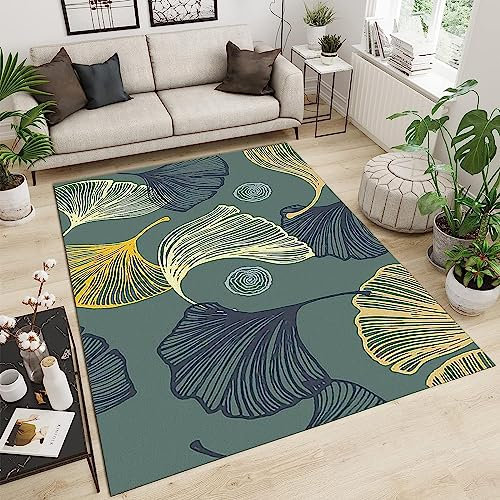Kinderteppich Bunte Ginkgo-Blattlinie-Pflanze - Kurzflor Teppich Kinderzimmer Spielteppich Antiallergen Und Extra Weich - Babyzimmer Teppiche Für Junge Und Mädchen Babyteppich 78,7 X 118,1 Z -7H1Y/L8S