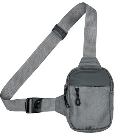 XNIVUIS Sling Chest Crossbody Bag, Mini Bag Umhängetasche, Wasserdicht Schultertasche, Sling Bag Brusttasche Klein Herren Damen, Sling Rucksack Backpack die Outdoor-Sportarten wandern (Grau)