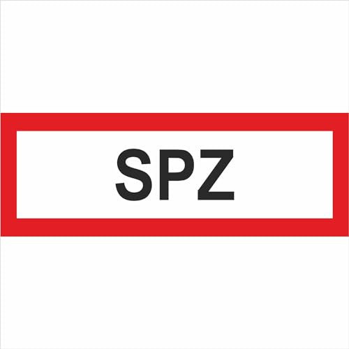 Indigos UG - Schild Brandschutz SPZ - 42x14,8 cm - Warnung - Sicherheit - Hotel, Firma, Haus - Aluverbundplatte 3mm - Hinweisschild - Warnschild