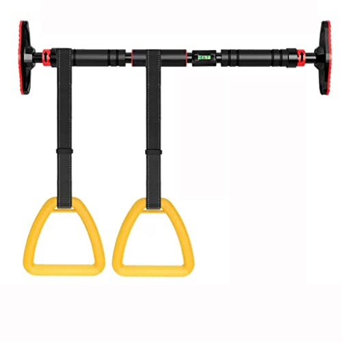 Klimmzugstange für Klimmzugstangen – mit Gymnastikringen, sicherer und stabiler Türrahmen-Korridor-Stahl-Fitness-Reckstange, Schaukel-Sandsack-Aufhängungsstange