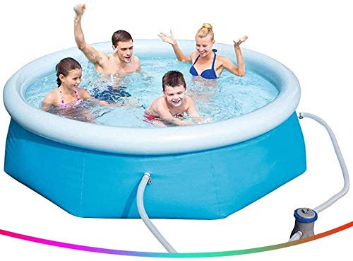 Suuim Piscine Gonflable épaisse à Trois Couches : Installation Facile, Pompe à Filtre Incluse (Bleu, 10 Pieds)