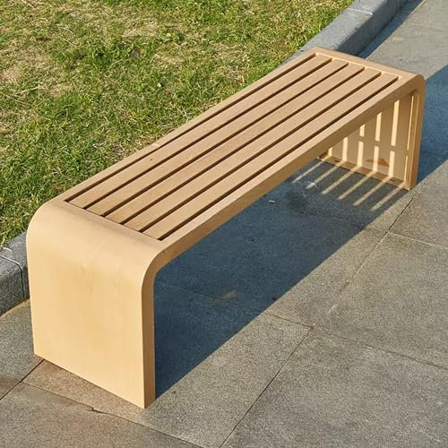 SORVA Gartenbank aus Kunstholz, Bank ohne Rückenlehne aus Metall, Parkbank für den Außenbereich, Stahlbankstuhl für die Terrasse, Sitzmöbel für den Balkon, Sitzgelegenheiten für 2 bis 3 Personen,