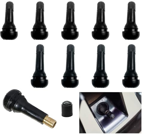 10 Stück Gummi Ventile, TR413/TR414 Reifenventil Felgenventile Snap-In Gummiventile Reifenventil Schwarz Universal Gummiventile Ventile Autoventil Gummiventil Reifen für Meist Auto Motorräder