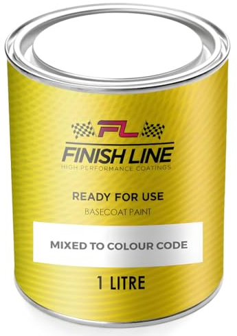 FINISH LINE Peinture blanche brillante prête à l'emploi pour métal, plastique, aluminium, pare-chocs, fibre de verre GRP, 1 l