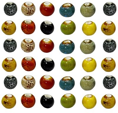 100 Stück 10mm bunte emaillierte Porzellanperlen Runde Keramikperlen für Armbänder Halsketten Handgemachter Schmuck Handgefertigter Bedarf