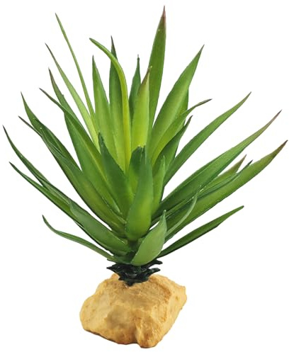 Woyrise Reptile Plants Succulent, Artificial Desert Plant for Terrarium Decor, Bearded Dragon Tank Accessories fit Gecko Lizard Chameleon Ball Python Snake - Agave Sisalana