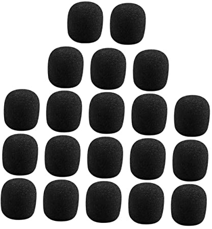 Toddmomy 40 Stück Schwamm Mikrofonabdeckungen 30x24x13mm Winddichter Windschutz Für Headset Mikrofone Schwarz Praktisches Mikrofonzubehör
