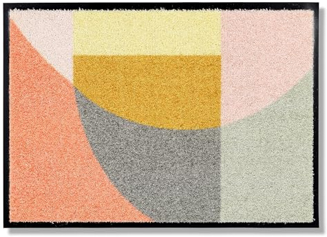 Rutschfeste Türmatte innen waschbar - Grafik bunt 50 x 70 cm (Rechteckig) | Haustür Fußmatte pflegeleichte Schmutzfangmatte Eingangsbereich Sauberlaufmatte robust Fussmatte Sauberlauf srapazierfähig