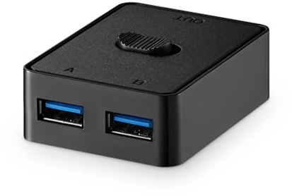 YuLinca Selector de interruptor USB 3.0, conmutador USB bidireccional 2 en 1 salida/1 en 2 salidas, mini interruptor USB para 2 computadoras, para compartir teclado, mouse, escáner, impresora