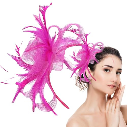 Ruwshuuk Fascinator För Kvinnor,Fascinator Hårnål | Liten Hatt Nät Huvudprydnader Håraccessoarer För Daglig Användning Flickor Kvinnor Utomhus Festival Kostym Samling Sociala Evenemang Bröllop