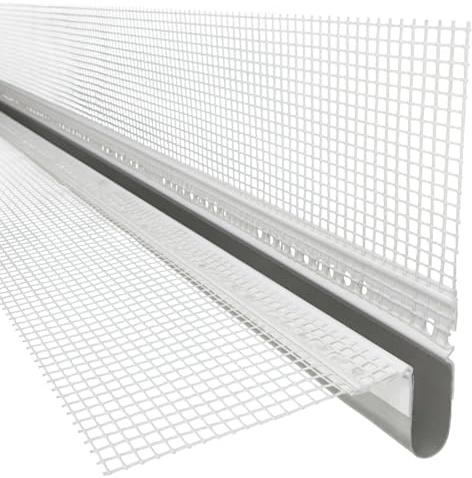 doitBau Dehnfugenprofil 90° – Bewegungsfugenprofil V-Form für Innenecken – dauerhafte witterungsbeständige PVC-Abdichtung mit Armiergewebe – Putz 6-12 mm Fugen 15-60 mm – 40 Stäbe je 2 m (80 m)