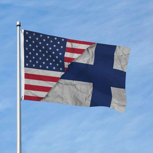 Bandiera americana Finlandia 3x5 piedi, bandiera stagionale in poliestere, bandiera da giardino bifacciale, per esterni, casa, cortile, festival, decorazioni