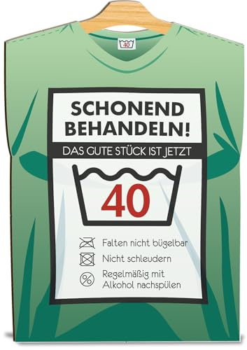 40 Geburtstag Männer Karte Wäsche 40 Geburtstag Mann Holzkarte - Geburtstagskarte mit Umschlag - liebevoll gestaltete Wäsche-Karte zum 40. Ehrentag, kreative Geschenkidee für Freunde und