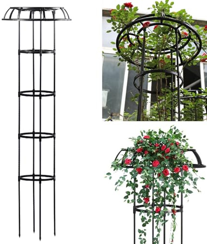 Enrejado metálico de jardín de 165 cm para Plantas trepadoras. Marco de Soporte para sombrillas de glicina, Resistente a la corrosión. Soporte para Plantas de Exterior, para enrejados de FLO