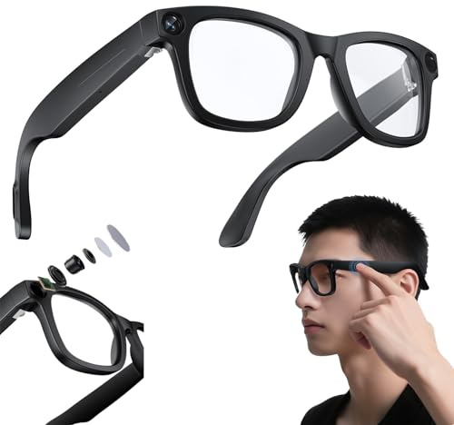 AI Occhiali Intelligenti Con Fotocamera Da 8MP - Include 32GB Di Spazio Di Archiviazione, Occhiali Con Registrazione Video 1080P E Audio, Traduzione In Tempo Reale, Per Esterni(White)