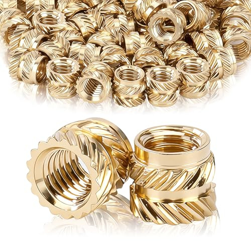 Insertos Roscados M5 Insertos Roscados de Ajuste Térmico M5*4 * 7mm 50 Piezas Tuercas Moleteadas de Latón para Componentes de Impresión 3D y Piezas de Plástico